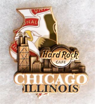 Hard Rock Cafe Chicago Limited Edition 3d World Map Series Pin 95495