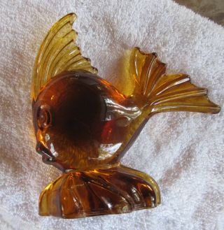 VIKING GLASS AMBER ANGEL FISH 3