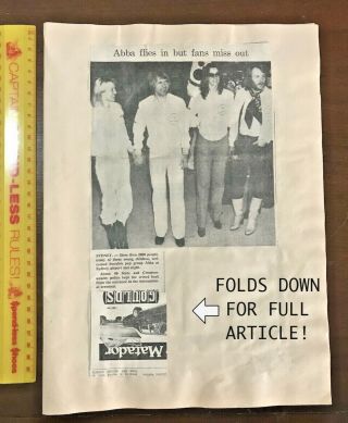 Vintage 1970s Abba Aussie Scrapbook Pages Photos Newspaper Articles Kate Bush? ?