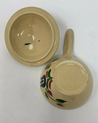 Watt Pottery Pennsylvania Dutch Individual Stick Handle Covered Casserole 18 8