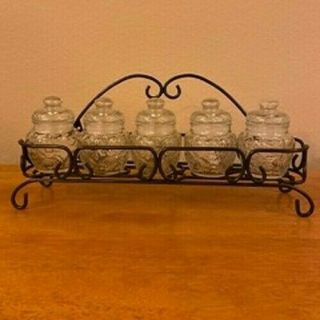 Princess House Fantasia Spice Shakers With Metal Rack