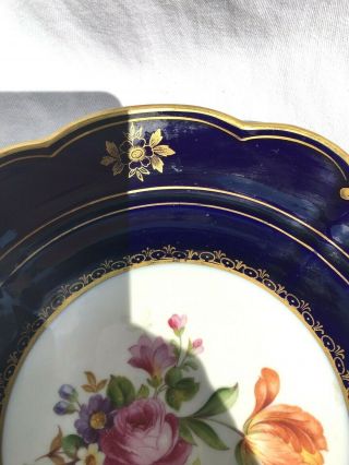 Jlmenau Echt Kobalt Blue Plate Dish Blue W 22K Gold Flowers Decor 11 Inches 3