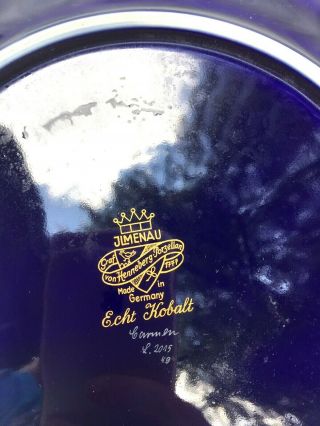 Jlmenau Echt Kobalt Blue Plate Dish Blue W 22K Gold Flowers Decor 11 Inches 5
