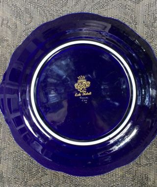 Jlmenau Echt Kobalt Blue Plate Dish Blue W 22K Gold Flowers Decor 11 Inches 7