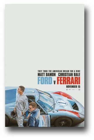 Ford V Ferrari Movie Poster - 11 " X17 " 1st Teaser Matt Damon Usa Ships Sameday