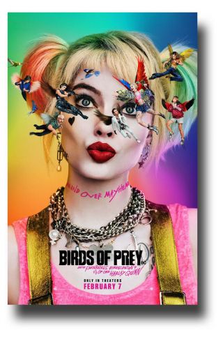 Birds Of Prey Movie Poster - 11 " X17 " Harley Quinn Flying B Sameday Ship From Usa
