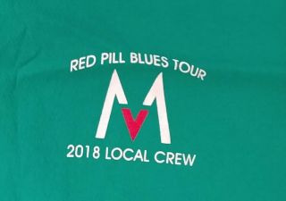 Maroon 5 Red Pill Blues Tour Local Crew T Shirt Xl Green