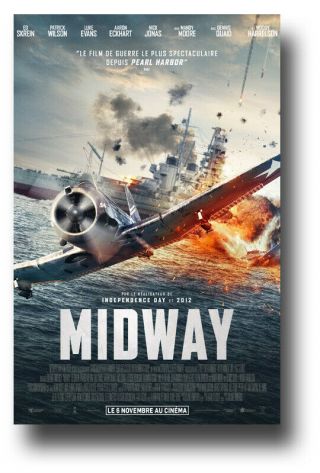 Midway Poster Movie 11 " X17 " 2019 French Usa Sameday Ship