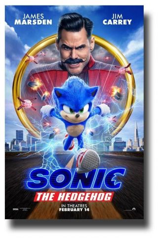 Sonic The Hedgehog Poster Movie 11 " X17 " 2020 Hedge Hog Both Usa Sameday Ship