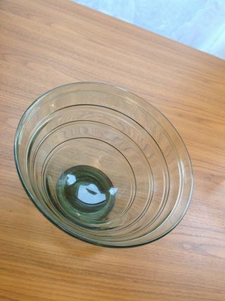 Large Sea Green Retro Glass Whitefriars Ribbon Trailed Vase Bowl Dish 5