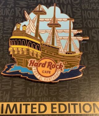 Hard Rock Cafe Port El Kantaoui Pirate Ship Sail Boat Rare Pin Gm