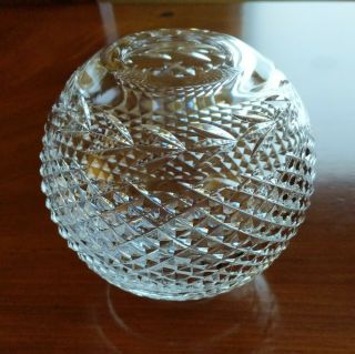 Signed Waterford Crystal - - Glandore 5 3/4 " Rose Bowl - - Lead Irish Round Vase