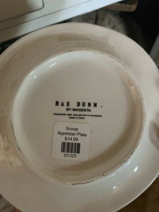 RARE HTF Vintage Rae Dunn By Magenta 2 Appetizer Plates Dimples 2