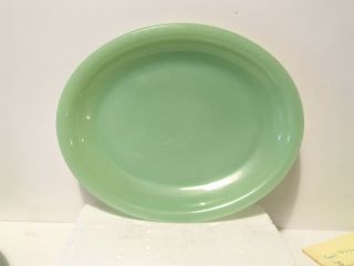 Vintage Fire King Anchor Hock Jadeite 9 3/4 " X 8 " Oven Ware Oval Plate Platter