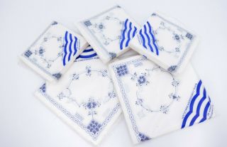 5 Packages of Napkins - Blue Fluted - Royal Copenhagen - in plastic 2