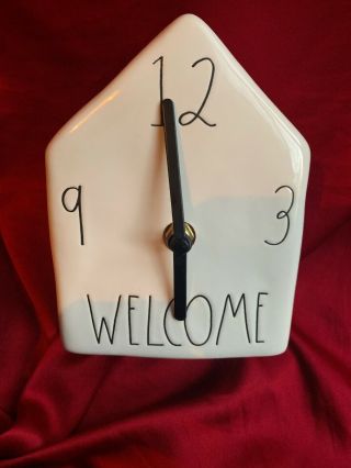 Rae Dunn Ceramic Welcome Birdhouse Clock Rare Htf