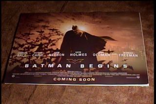 Batman Begins Adv 2005 Roll Orig British Quad 30x40 Movie Poster Christian Bale