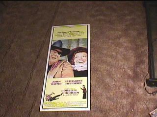 Rooster Cogburn 1975 Orig Rolled Insert 14x36 Movie Poster John Wayne