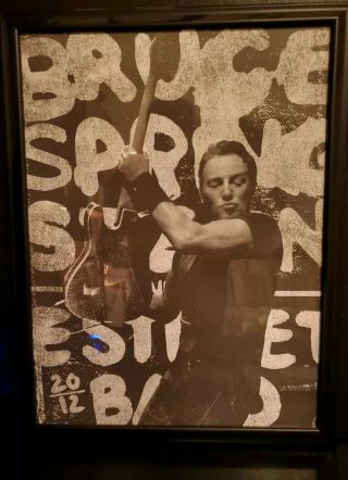 Large Framed Bruce Springsteen Wrecking Ball Tour 2012 Poster 24 " By 20 "