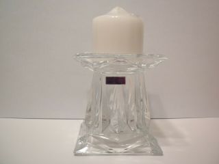 Retired Marquis By Waterford Quad Prism Pillar Candle Holders / Vase - Set Of 3