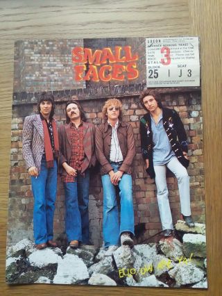 Small Faces - Rare 1977 Uk Tour Programme & Ticket