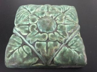 Whistling Frog Pottery Geometric Art Tile 4”