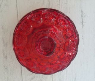 LE Smith Moon and Stars Ruby Red Glass Candy Dish with Lid 3