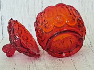 LE Smith Moon and Stars Ruby Red Glass Candy Dish with Lid 5