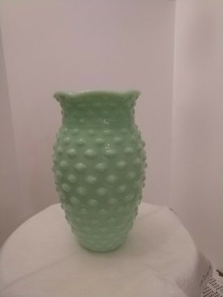 L.  E.  Smith Jadeite Hob Nail Scalloped Edges Vase Martha Stewart Stunning