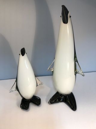 Large Murano Glass Penguins