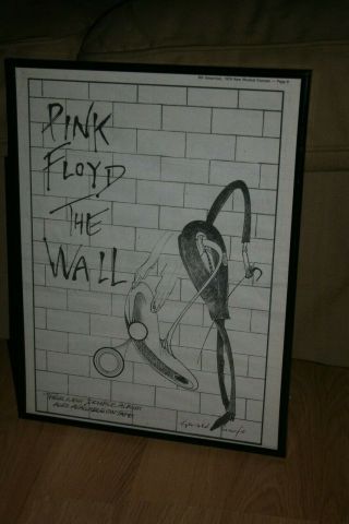 Pink Floyd The Wall Double Album Press Poster Framed 1979
