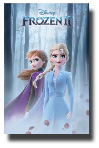 Frozen 2 Movie Poster - 11 " X17 " Elsa Ii Two Both Leaves Sameday Ship From Usa