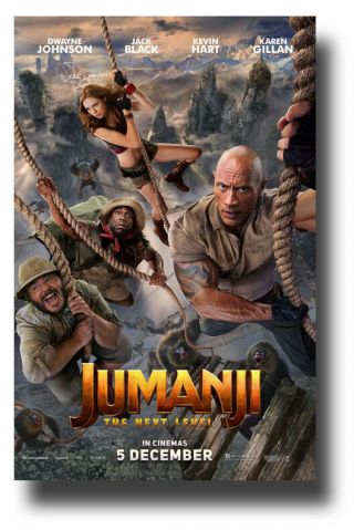 Jumanji 2 Poster Movie 11 " X17 " Next Level Hanging Usa Sameday Ship