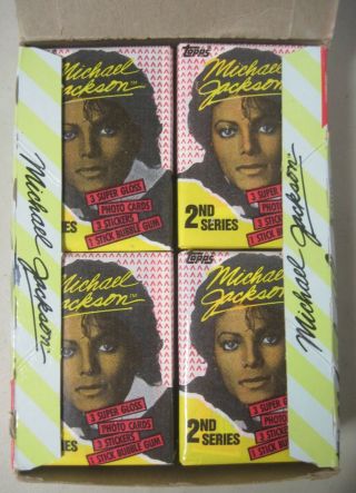 1984 TOPPS MICHAEL JACKSON SERIES 2 TRADING CARDS BOX 36 COUNT WAX PACKS 2