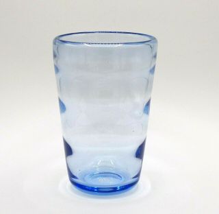 Vintage,  Hand Blown,  Large Art Glass Vase,  Pale Blue Ripple Effect,  21 Cm
