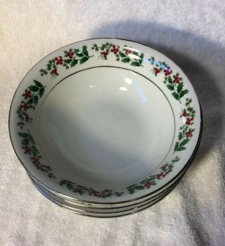 CHRISTMAS CHARM GIBSON EVERYDAY HOLLY & BERRY DINNER SET SERVICE FOR 4 - 20 PIECE 7