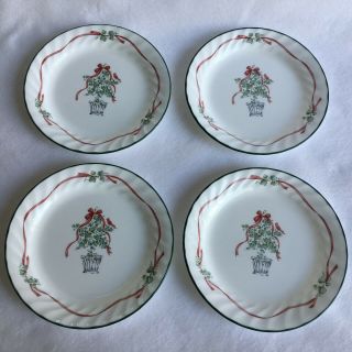CORELLE by CORNING Callaway Holiday Ivy Dessert Plates Red Bird Set of 6 or 12 4