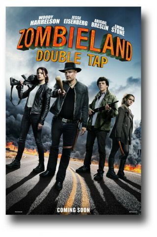 Zombieland 2 Poster Double Tap 11 " X17 " Bluish Road Sameday Ship From Usa
