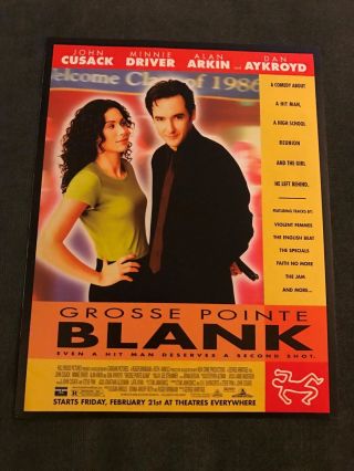 1997 Vintage 8x10.  5 Movie Promo Print Ad For Grosse Point Blank John Cusack