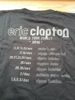 MENS ERIC CLAPTON 2006 JAPAN CONCERT TOUR T - SHIRT SIZE LARGE BLACK VINTAGE 2