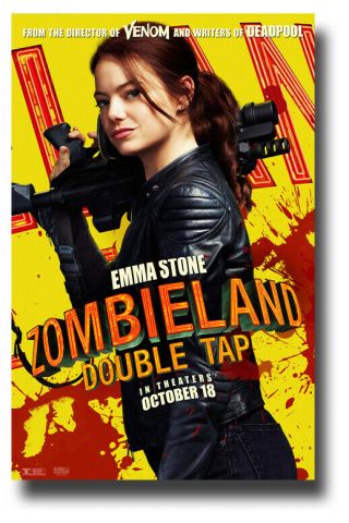 Emma Stone Poster 11 " X17 " For Zombieland 2 Double Tap Sameday Ship From Usa