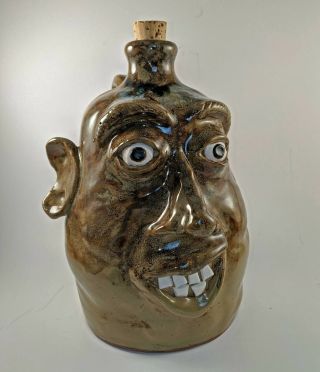 " Ugly " Face Jug Pottery Jw Fannin