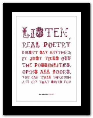 Jim Morrison ❤ The Doors Typography Quote Poster Art Limited Edition Print 01
