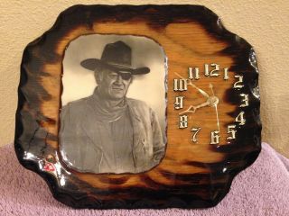 Vintage John Wayne 12 " Tall Hanging Wall Clock