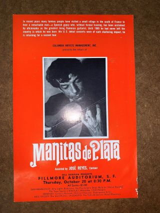 Fillmore Handbill Bg - Misc 10/20/66 Manitas De Plata