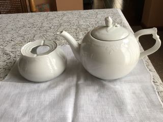 Kaiser Dubarry White Porcelain Tea Pot And Warmer
