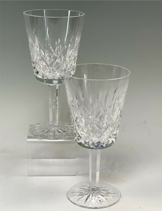 Pair (2) Waterford Lismore Crystal 6 - 7/8 " Water Goblet Stems