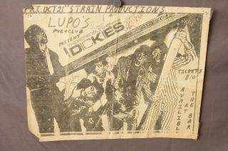 The Dickies Incredible Shrinking Autographed Flyer Lupos Pub Punk 80 