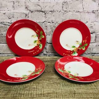 Lenox American By Design Winter Song Set Of 4 Salad Plates 7.  5 " Christmas In Jul