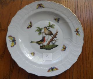 Herend Rothchild Bird Ro 7.  5 Inch 1518 Salad Plate 2